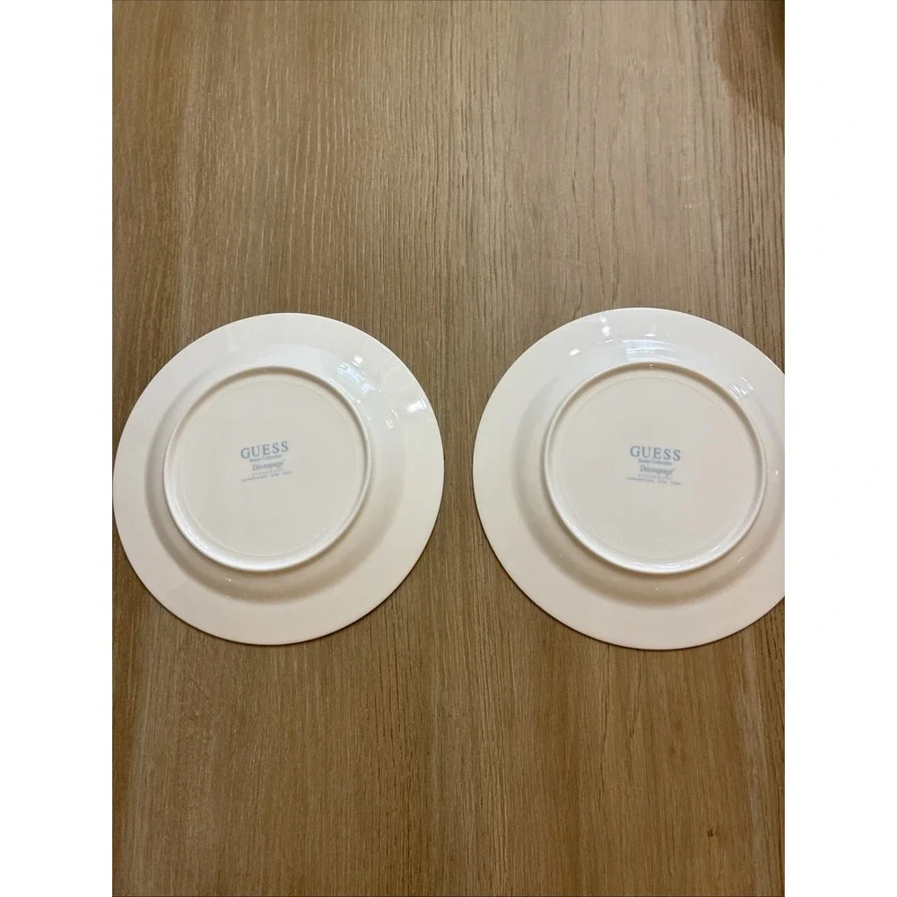Guess Home Collection Decoupage Salad Plate Lot Of 2 8